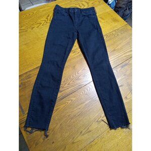 MOTHER Jeans Womens 27 BLACK THE LOOKER ANKLE FRAY Preowned Summer Spring Used